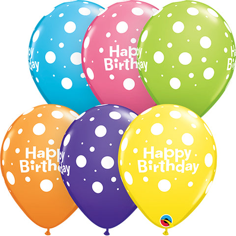 Birthday Big Polka Dots Latex Balloons