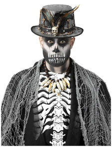 Black Distressed Witch Doctor Top Hat