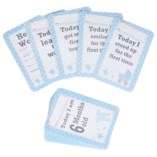 Tiny Feet Baby Boy Milestone Cards