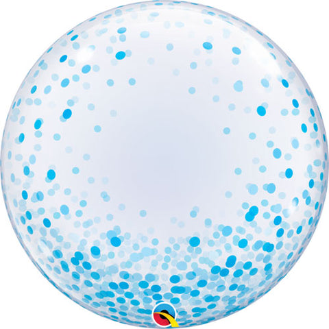 24 Inch Blue Confetti Dots Deco Bubble Balloon