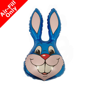 Blue Rabbit Head Balloon on Stick