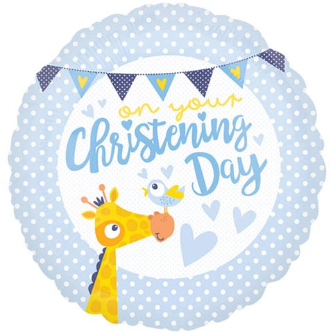 18 inch Christening Day Giraffe Foil Balloon
