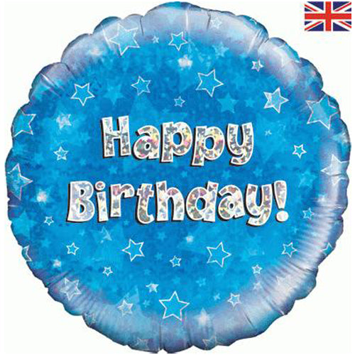 18 Inch Blue Happy Birthday Foil Balloon