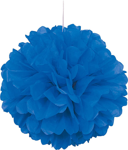 Blue Puff Ball Hanging Decoration