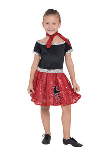 Red Sequin Poodle Dress Costume