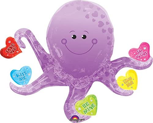 31 inch Candy Heart Octopus Supershape Foil Balloon