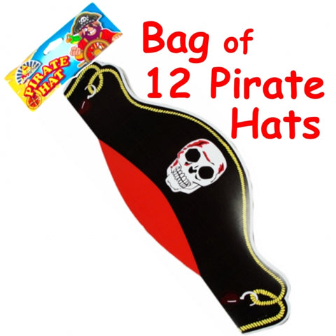 12 Pack Card Pirate Hats