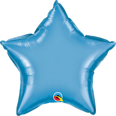 20" Chrome Blue Star Foil Balloon
