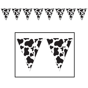 Cow Print Pennant Banner