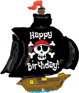 Crossbones Pirate Ship Supershape Foil Balloon