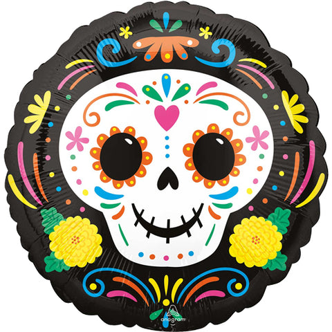 18 Inch Day of the Dead Skull Foil Balloon