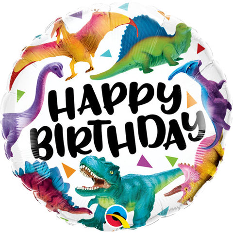 18 Inch Colourful Dinosaur Birthday Foil Balloon