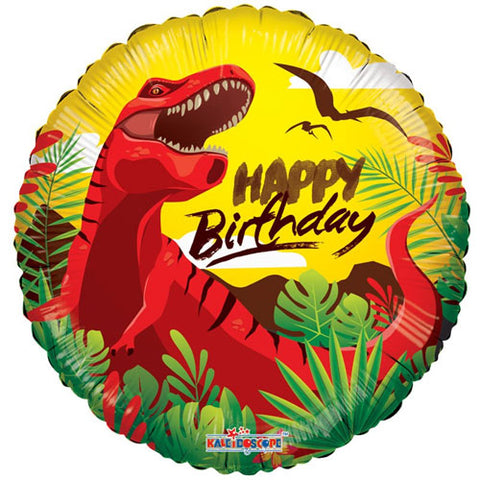 18 Inch Happy Birthday Dinosaur Foil Balloon