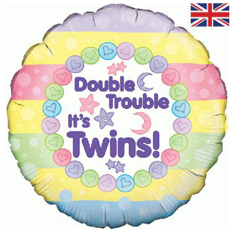 18 inch Double Trouble It's Twins Foil Balloon