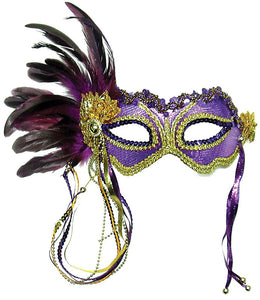 Purple Metallic Mask with Side Decoration