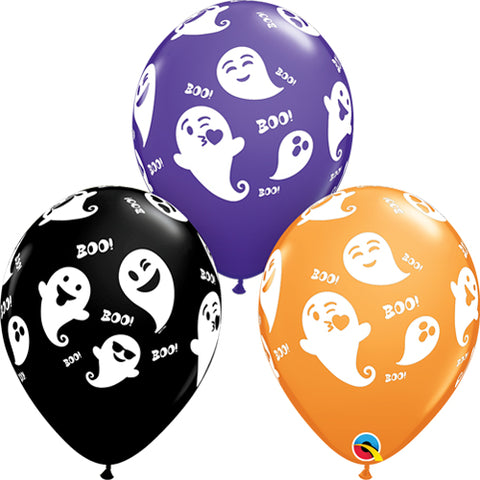 Emoticon Ghosts Assorted Latex Balloons