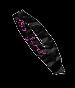 Black Flashing Hen Party Sash