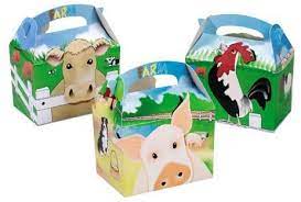 Farm Yard Cardboard Party Boxes (10pk)