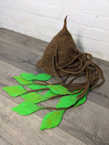 Tassel Leaf Felt Woodland Wizard Hat