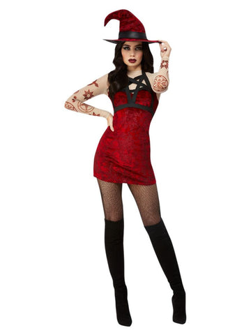 Fever Satanic Red Witch Costume