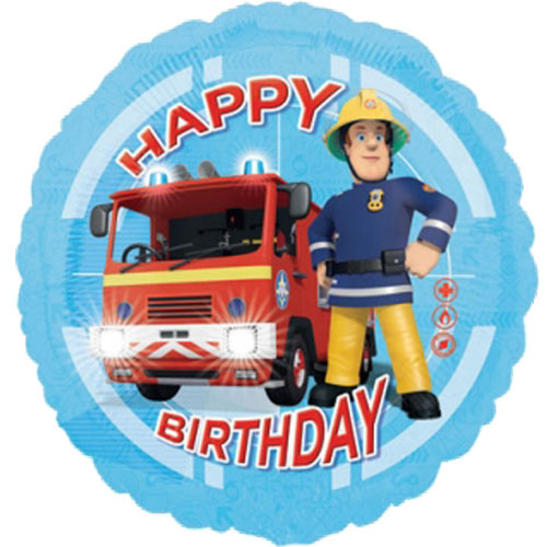 18 Inch Fireman Sam Happy Birthday Foil Balloon