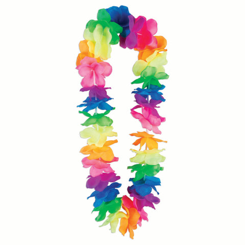 Fluorescent Multi Coloured Hawaiian Lei