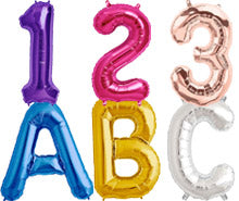 HELIUM ONLY 40" Foil Letter or Number Balloon (Use if you've bought balloons from elsewhere)