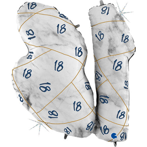 38" Marble Mate Blue 18th Birthday Foil Balloon