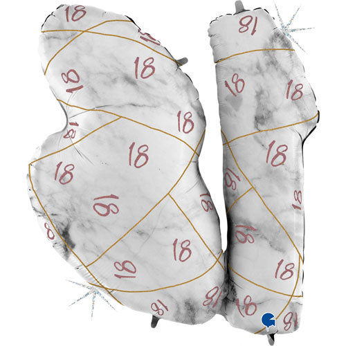 38" Marble Mate Rose Gold 18th Birthday Foil Balloon