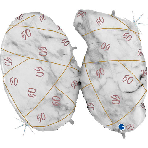 44 Inch Marble Mate Rose Gold 50th Birthday Foil Balloon