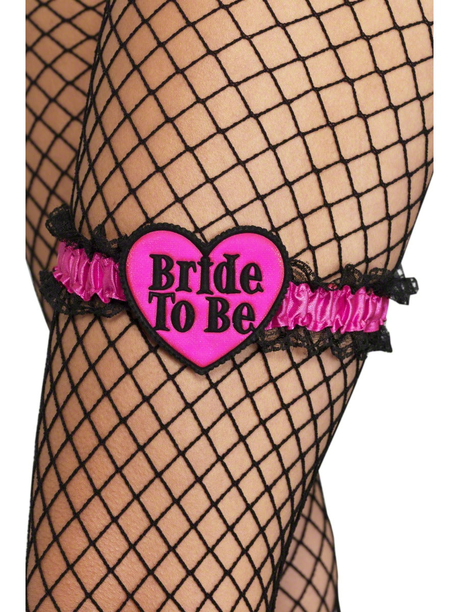 Bride to Be Heart Garter Pink