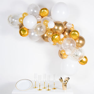 Metallic Gold & White DIY Balloon Garland Arch Kit