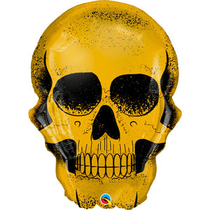 36" Golden Skull Supershape Foil Balloon