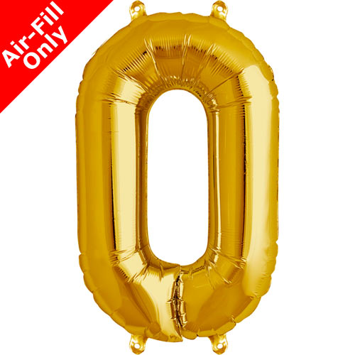 16 Inch Gold Number 0 Foil Balloon