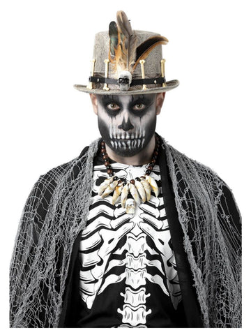 Grey Voodoo Top Hat