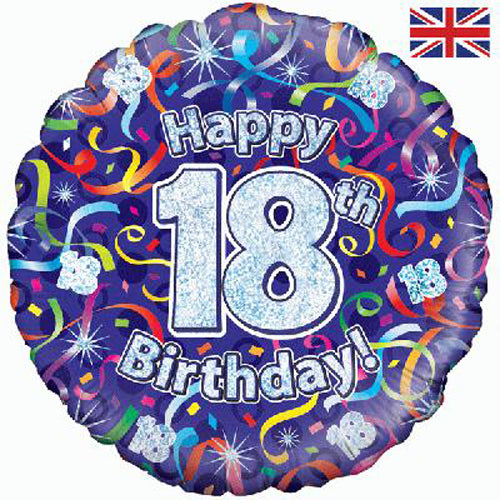 18 Inch Streamers 18th Birthday Foil Balloon