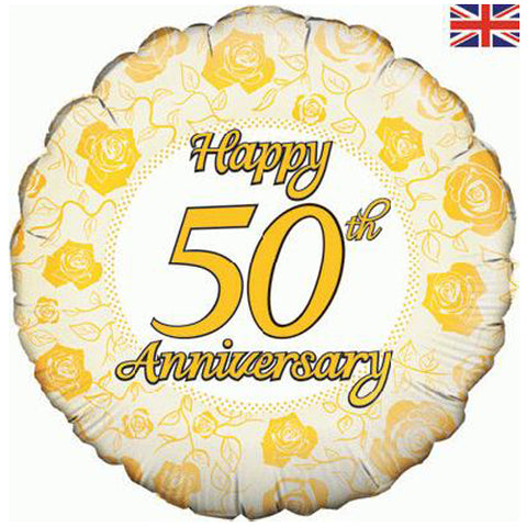 18 inch Happy 50th Anniversary Foil Balloon