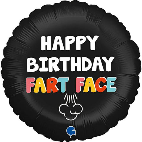 18 Inch Happy Birthday Fart Face Foil Balloon