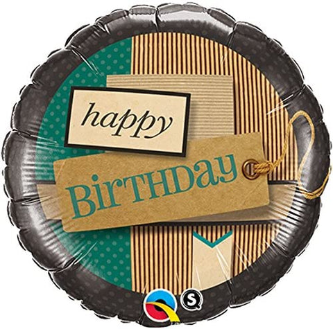 18 Inch Happy Birthday Paper Patterns Foil Balloon