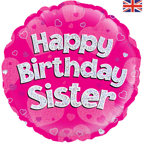 18" Happy Birthday Sister Foil Balloon