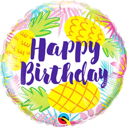 18 Inch Happy Birthday Pineapple Foil Balloon