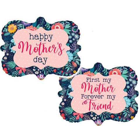 30 Inch Mother's Day Navy Frame Foil Balloon