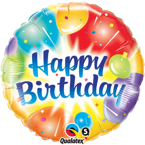 18 inch Balloons Ablaze Happy Birthday Foil Balloon