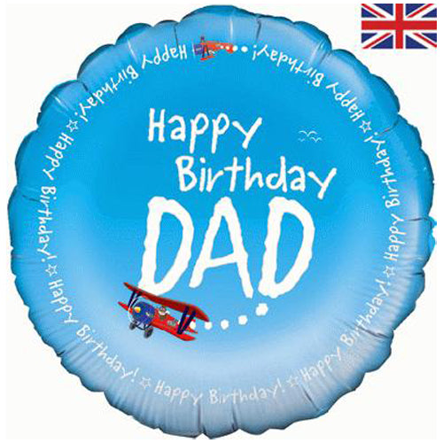 18 Inch Happy Birthday Dad Foil Balloon