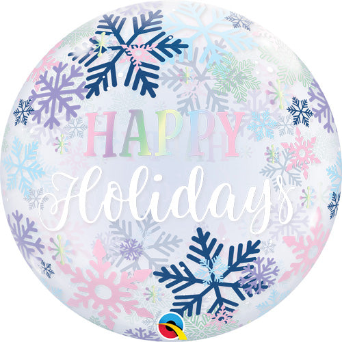 22 Inch Happy Holidays Snowflake Foil Balloon