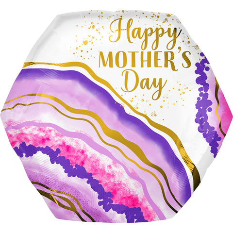 23 Inch Mother's Day Geode Supershape Foil Balloon