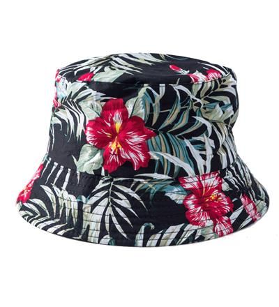 Pink & Blue Hawaiian Flower Bucket Hat