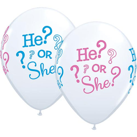 He? Or She? Gender Reveal Latex Balloons