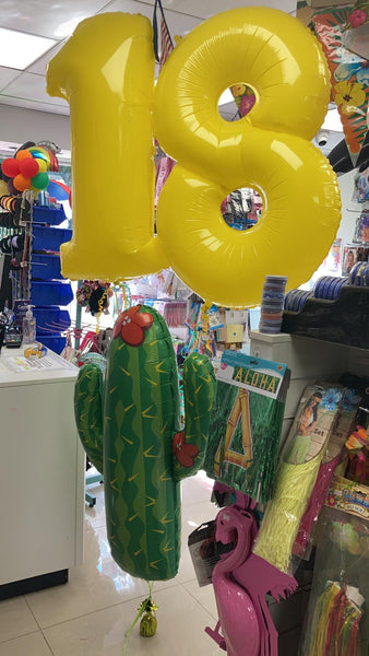 40 Inch Neon Yellow Number 8 Foil Balloon