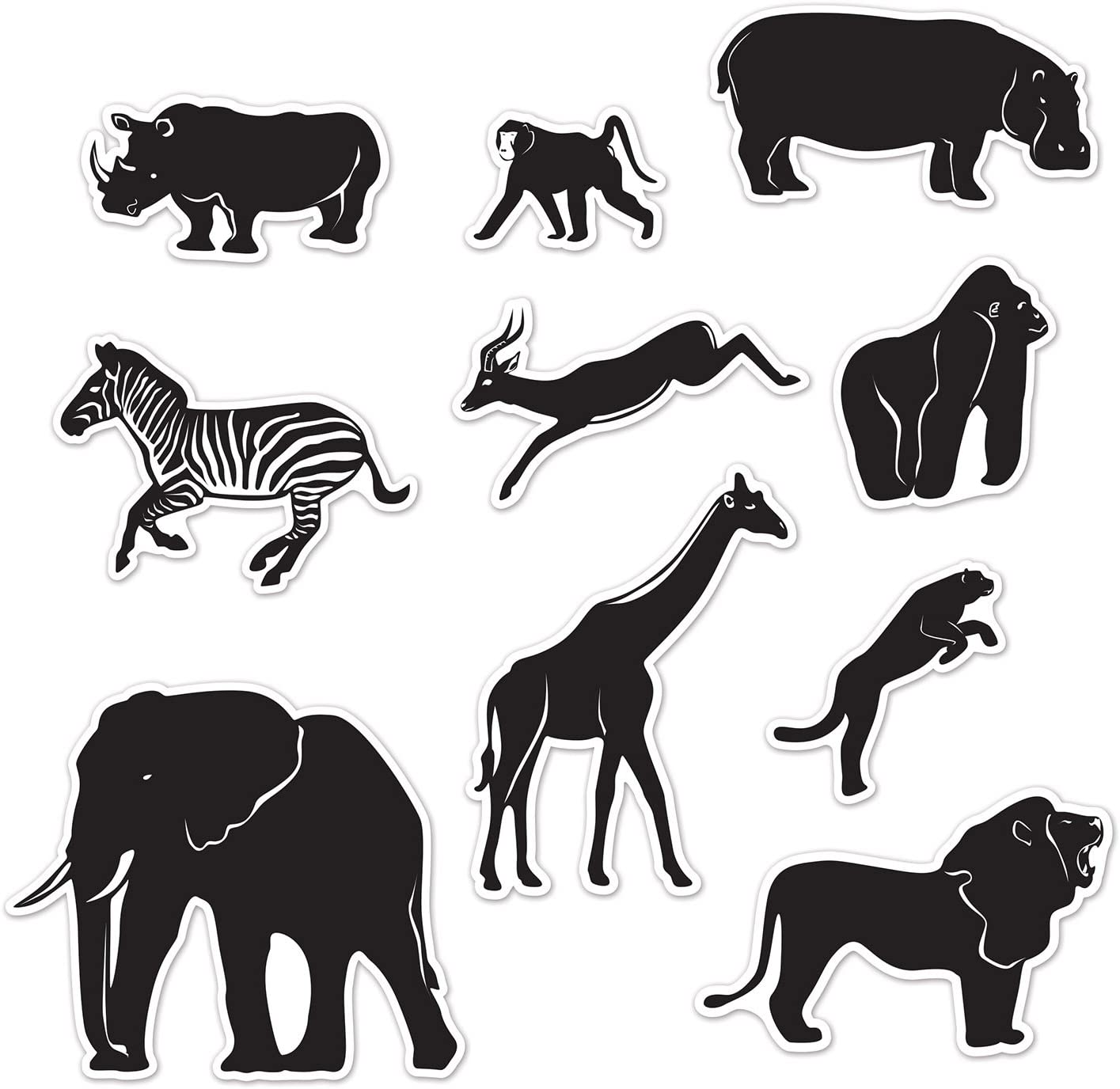 Jungle Animal Cut-outs (10pk)